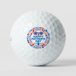 Best Dad Ever Blue Red Graphic Gift for Dad Golf Balls