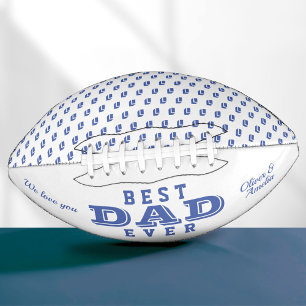 Best Dad Ever Blue Typography Pattern Father`s Day Football