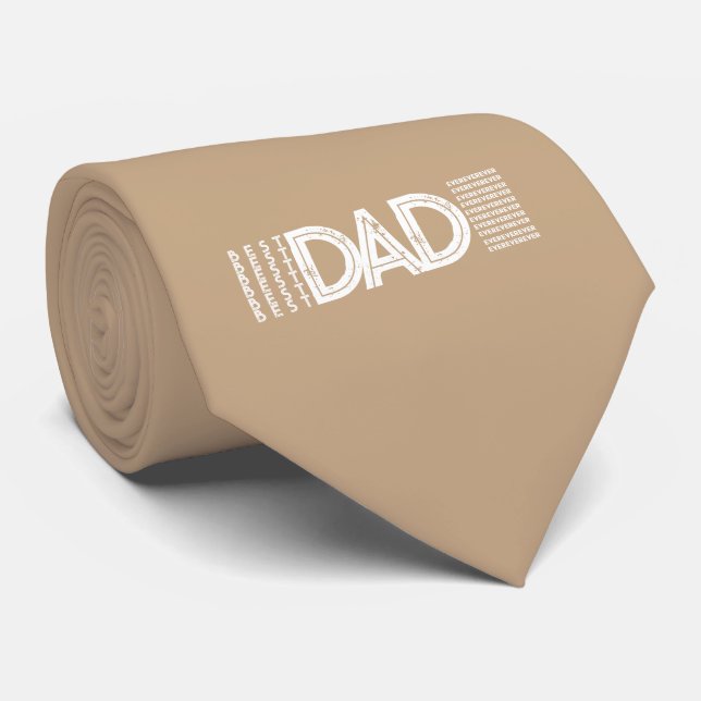 Best Dad Ever Bold Typography Tie (Rolled)