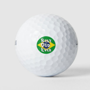 Best Dad Ever Brazil Flag Golf Balls