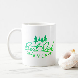 Best Dad Ever Bright Green Vintage Typography Coffee Mug