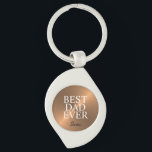 Best Dad Ever Bronze Metallic Personalised Key Ring<br><div class="desc">Surprise him on Father's Day with this Best Dad Ever Bronze Metallic Personalised keychain.  It is designed with masculine faux metallic bronze look background.  The text has "best dad ever" in white lettering.  Name is in black calligraphy script on lower centre.  
CLICK PERSONALIZE TEMPLATE FURTHER OPTION AND ENTER NAME</div>