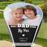 BEST DAD EVER BY PAR Photo Custom Colour Golf Head Cover<br><div class="desc">Make a unique, personalised photo golf head cover gift for a special golf-enthusiast father with the funny golf saying BEST DAD EVER BY PAR with one picture and a heart and names in your choice of text font styles and colour combinations (shown in white on black). ASSISTANCE: For help with...</div>