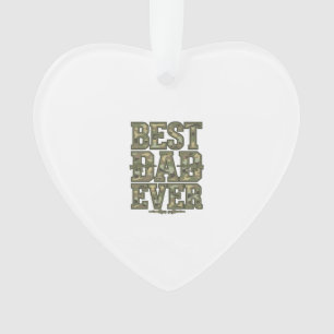 Best Dad Ever Camo Vintage Engraving Design_1 Ornament