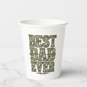 Best Dad Ever Camo Vintage Engraving Design_1 Paper Cups