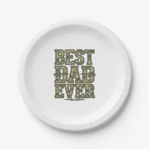 Best Dad Ever Camo Vintage Engraving Design_1 Paper Plate