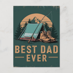 Best Dad Ever Camping Design Postcard