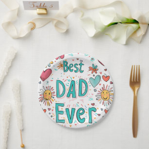 Best Dad Ever Celebration 7" Round Paper Plate
