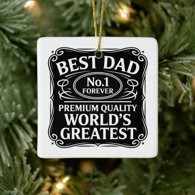 Best Dad Ever Ceramic Ornament (Tree)