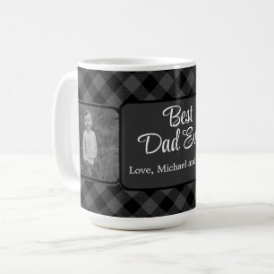 Best Dad ever Christmas classic grey Plaid Coffee Mug