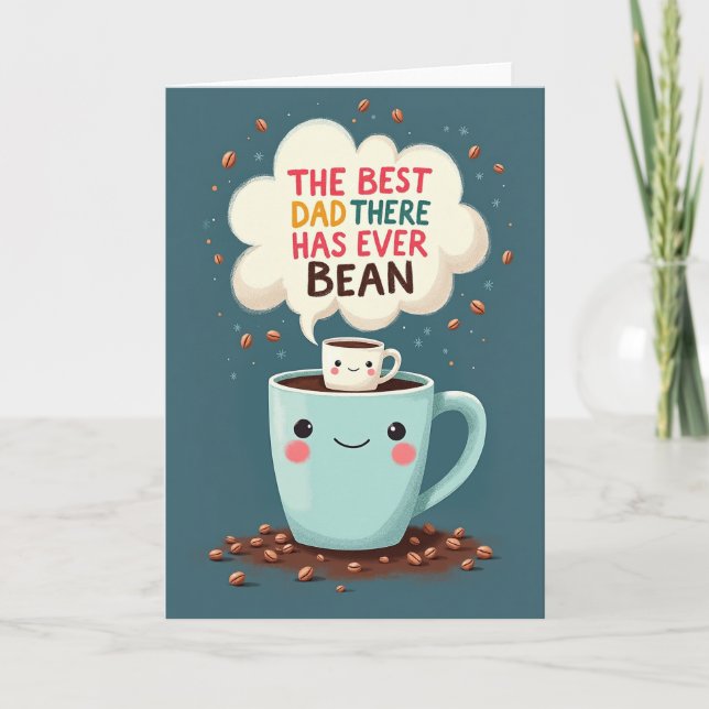Best Dad Ever Coffee Art Card (Front)