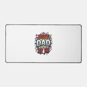 Best Dad Ever Comic Vintage Engraving Shirt Design Desk Mat