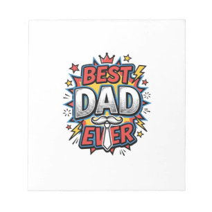 Best Dad Ever Comic Vintage Engraving Shirt Design Notepad