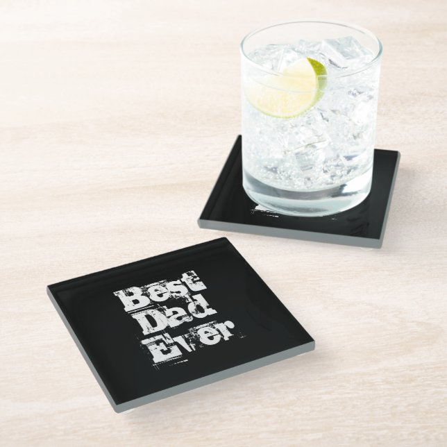 Best Dad Ever Cool  Glass Coaster (Angled)