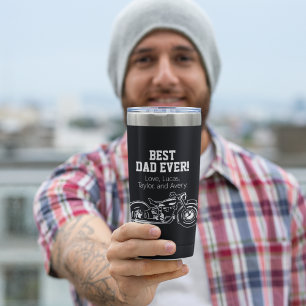 Best Dad Ever Cool Motorcycle Father Bike Insulated Tumbler