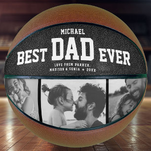 BEST DAD EVER Cool Trendy Unique Photo Collage Basketball