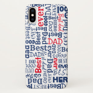 Best Dad Ever Cool Typography Red White and Blue Case-Mate iPhone Case