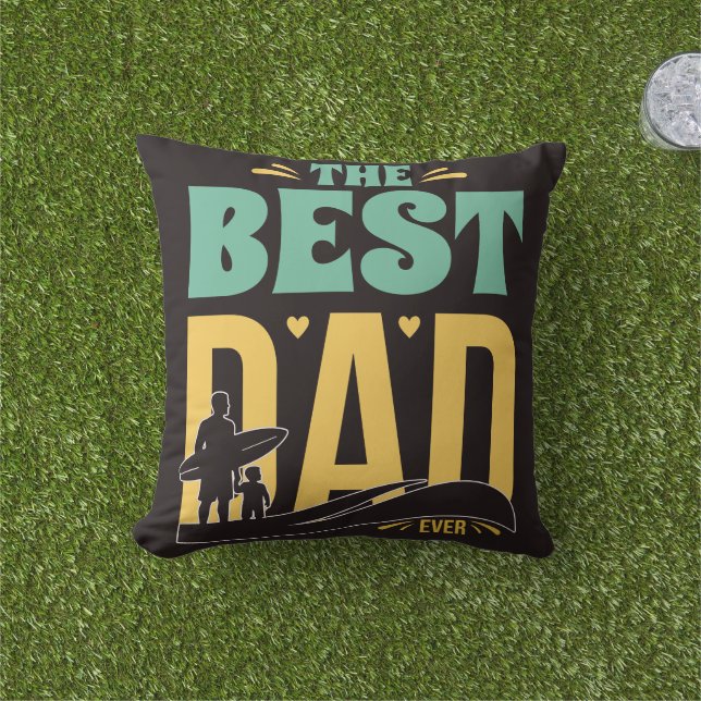 Best Dad Ever Cushion (Grass)