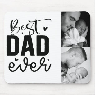 Best Dad Ever Custom 2 Photo Collage Mouse Pad