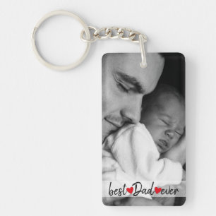 Best Dad Ever Custom 2 Photo Key Ring