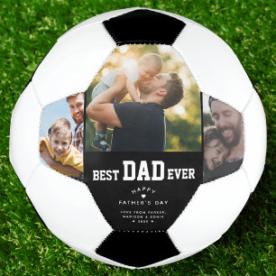 Best Dad Ever Custom 3 Colour Photo Fathers Day So Soccer Ball
