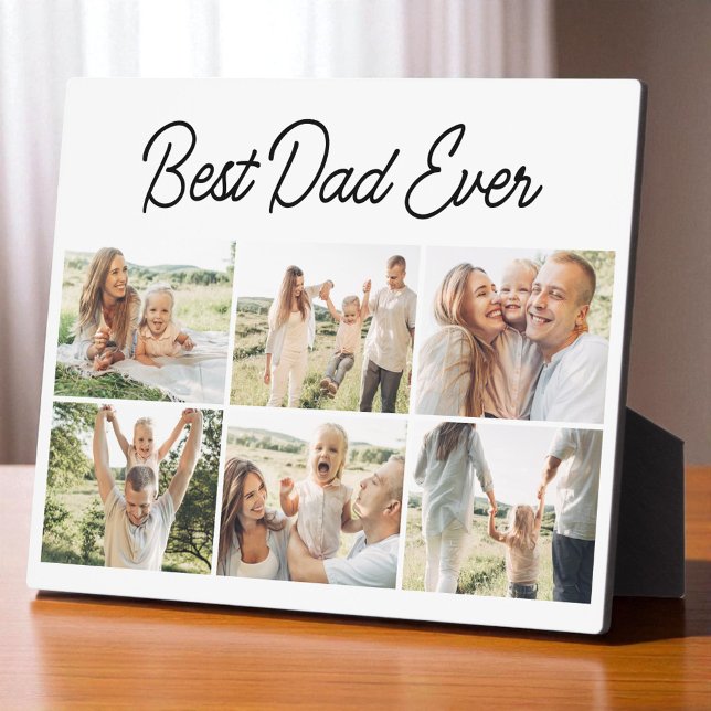  Best Dad Ever Custom 6 Photo Collage Modern Plaque (Creator Uploaded)