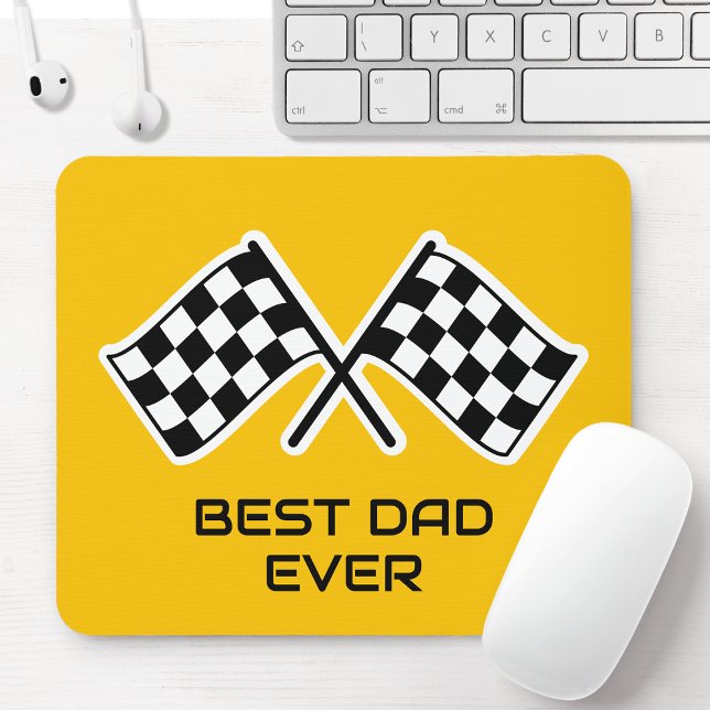Best Dad Ever Custom Car Flag Yellow Black Mouse Pad (Creator Uploaded)