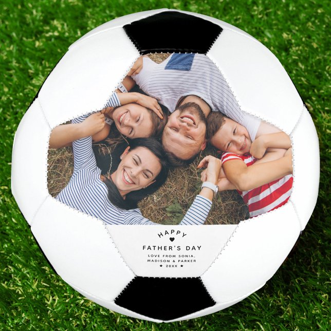 Best Dad Ever Custom Cool Photo Fathers Day Soccer Soccer Ball (Creator Uploaded)
