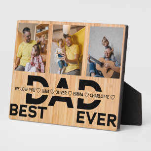 Best Dad Ever Custom Family 3 Photo Collage Plaque