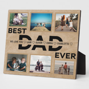 Best Dad Ever Custom Family Photo Collage Plaque