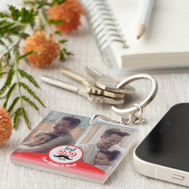 Best Dad Ever Custom Father's Day Gift Key Ring (Front Right)