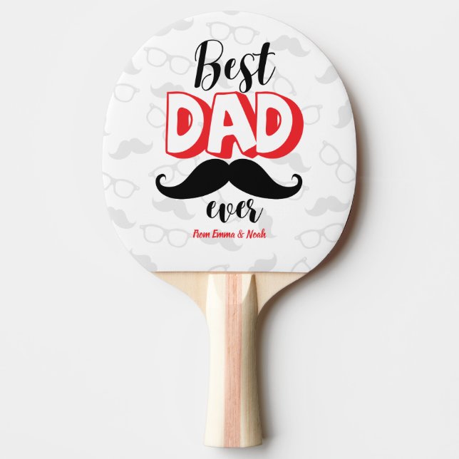 Best Dad Ever Custom Father's Day Gift Ping Pong Paddle (Front)