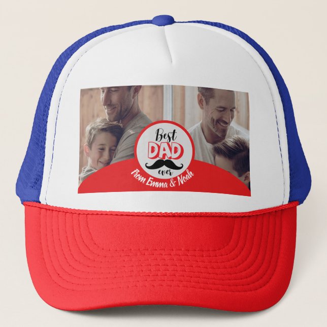 Best Dad Ever Custom Father's Day Gift Trucker Hat (Front)