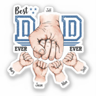 Best Dad Ever Custom Fist Bump - Four Kids