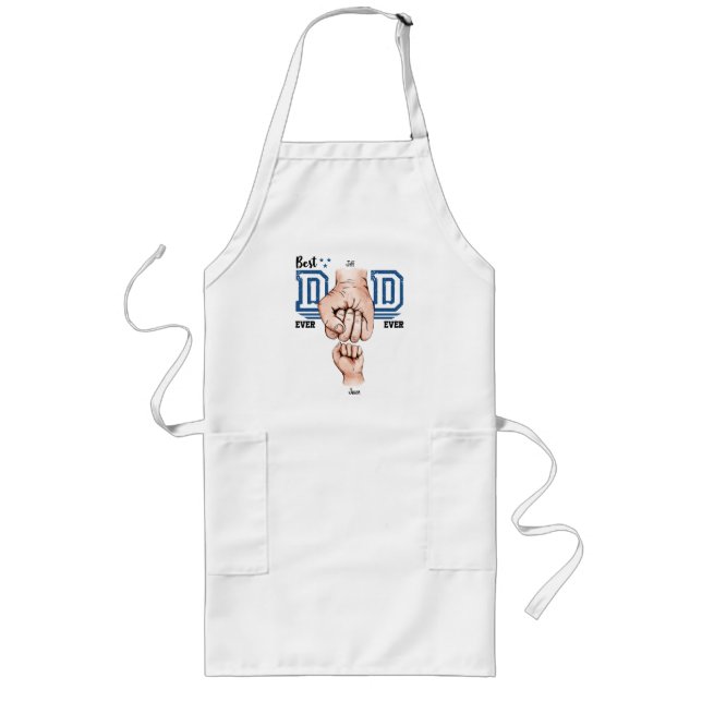 Best Dad Ever Custom Fist Bump - One Kid Long Apron (Front)