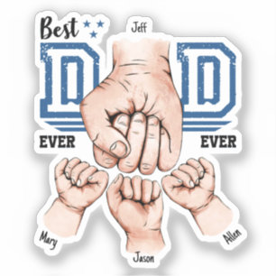 Best Dad Ever Custom Fist Bump - Three Kids