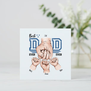 Best Dad Ever Custom Fist Bump - Three Kids