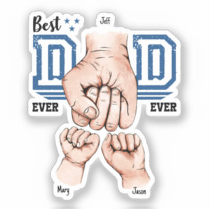 Best Dad Ever Custom Fist Bump - Two Kids