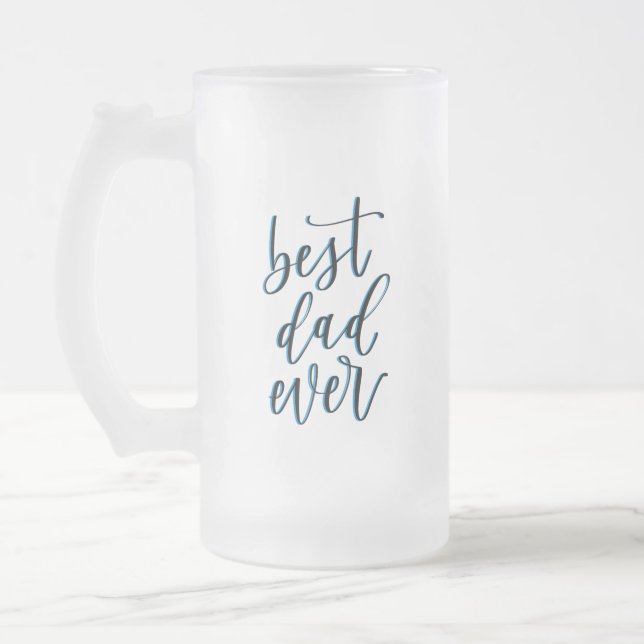 BEST DAD EVER custom Frosted Beer Mug (Left)