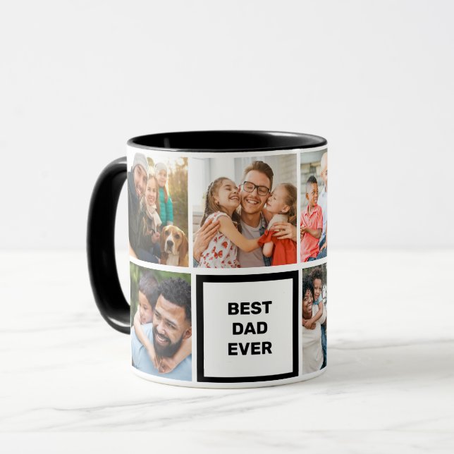 Best Dad Ever- Custom Modern Father's Day Photo Mug (Front Left)