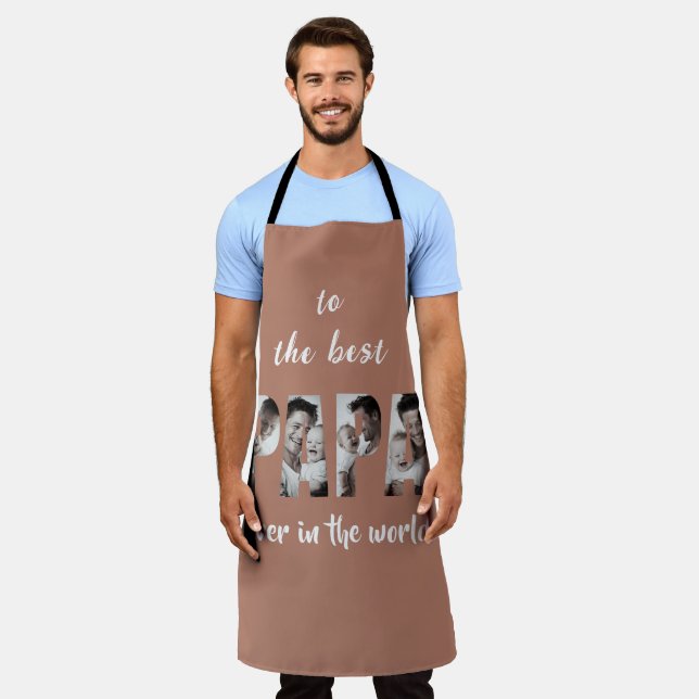 Best Dad Ever Custom Multi Photo Collage Apron (Worn)