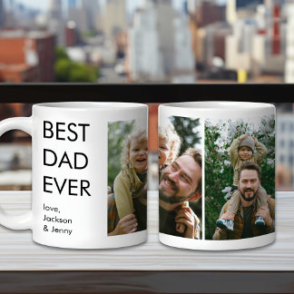 Best Dad Ever Custom Personalised Family Photo Coffee Mug