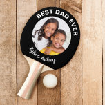 Best Dad Ever Custom Photo Black Ping Pong Paddle<br><div class="desc">Give the best dad ever a fun gift with this custom photo black ping pong paddle with white text. Easily personalise with a favourite family photograph (crop if necessary to a square with the subjects in the middle before uploading for best result). You can personalise "Best Dad Ever" to something...</div>