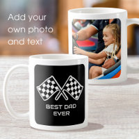 Best Dad Ever Custom Photo Car Flags Black