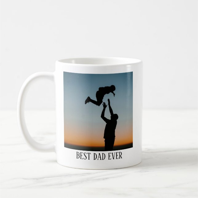 Best Dad Ever Custom Photo Coffee Mug (Left)