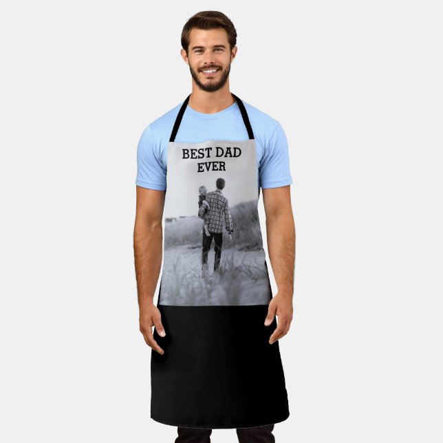Best Dad Ever Custom Photo Create Your Own Apron (Worn)