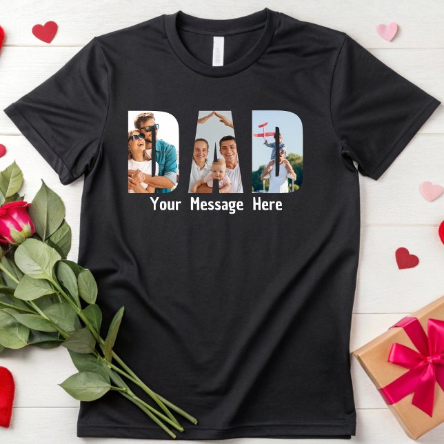 Best Dad Ever Custom Photo Dad Birthday Husband T-Shirt (Creator Uploaded)