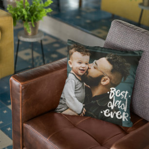 Best Dad ever Custom Photo Father's Day Gift Cushion