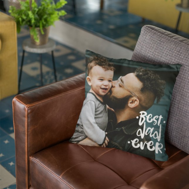 Best Dad ever Custom Photo Father's Day Gift Cushion (Creator Uploaded)