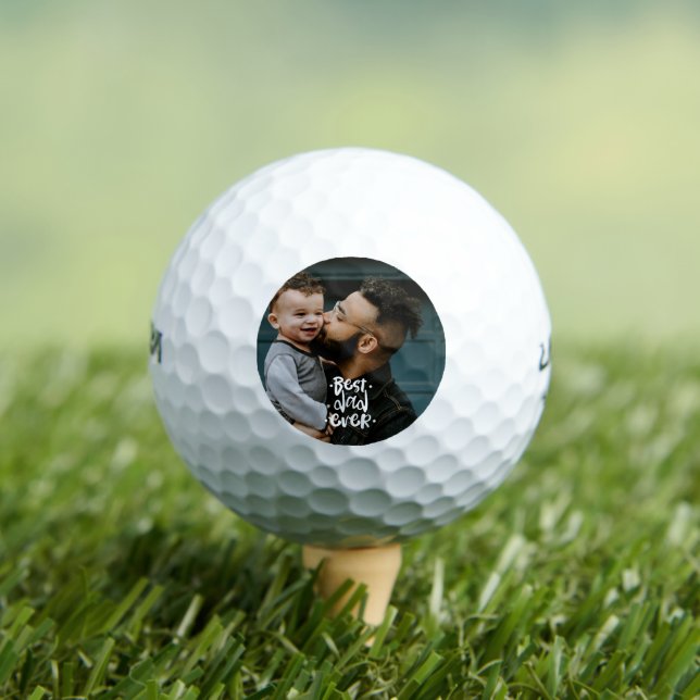 Best Dad Ever Custom Photo Father's Day Gift  Golf Balls (Insitu Tee)